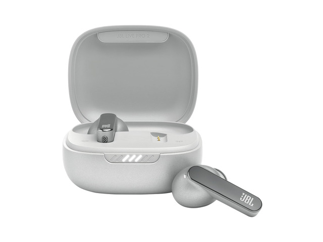 Live Pro 2 TWS - Noise Cancelling Earbuds - Silver Signature Sound, True Adaptive Noise Cancelling with Smart Ambient, 40 1030 hours of playback...