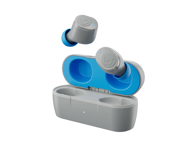 Jib True 2 Wireless In-Ear Bluetooth Earbuds - Light Grey/Blue Bluetooth Headphones, 33 Hours Battery with Charging Case, Noise Isolating Fit,...