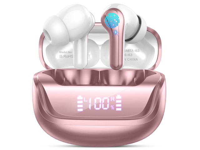 Wireless Earbuds, Bluetooth 5.4 Headphones, 50H Playtime in Ear Earphones with 4 ENC Noise Cancelling Mics, IP7 Waterproof in Ear Earphones, LED...