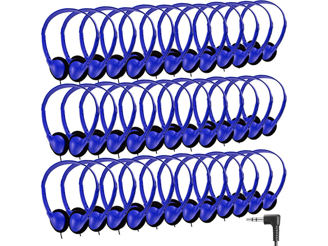 50 Pack Classroom Headphones Bulk for Kids School Class Set Headphones for Students Teens Toddler Children and Adults, Wholesale 3.5mm Pulg Wired...
