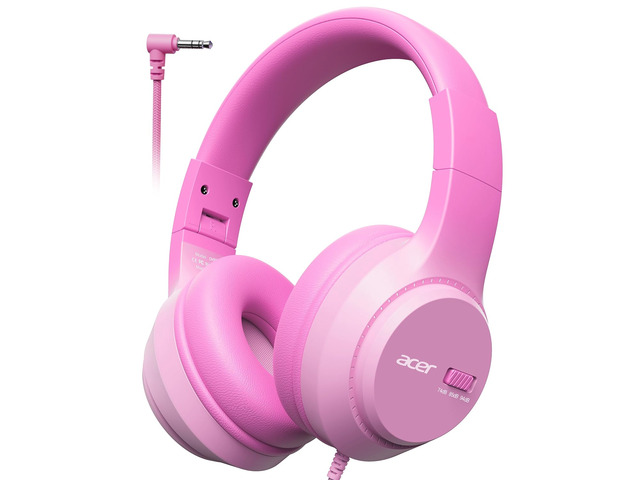 Kids Headphones, 748594dB Limiter, 3.5mm Jack, Pink OHW343 Foldable Wired, for Toddler School/iPad/Chromebook/Tablet