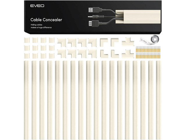Cord Hider - 300 Cord Cover Wall Cable Hider, Cable Concealer, Wire Hiders for TV on Wall. Cable Management, Cord Hider Cable Raceway Wire Covers...