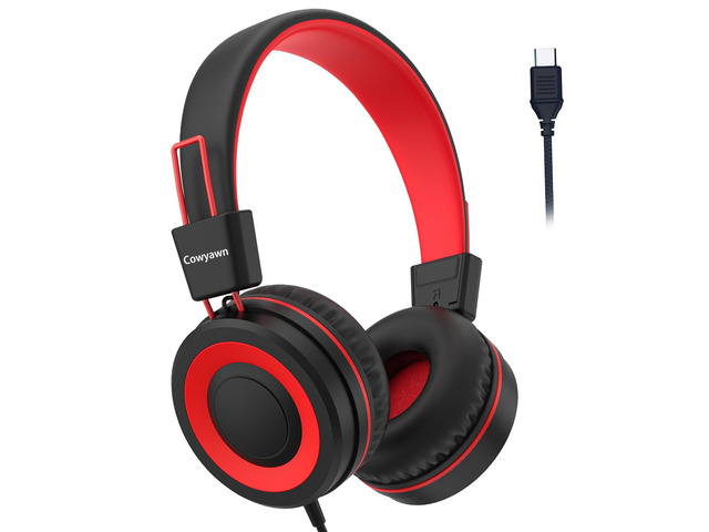 USB Type C Kids Headphones for School, Wired Toddler Headphones, 94dB Volume Limited, HD Stereo Sound, Foldable Lightweight On-Ear Wired Headphones...