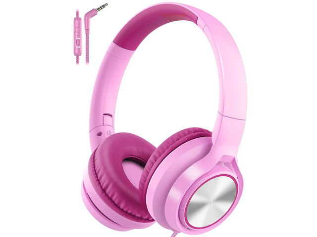 Kids Headphones with Microphone, Wired Over Ear Headsets with Limited Volume 85dB/ 94dB for Boys Girls Teens Children Online...