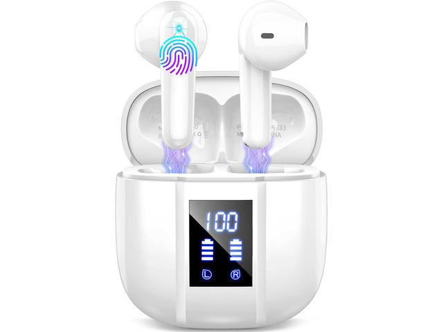 Wireless Earbuds, Bluetooth 5.4 Headphones, 50H Playtime in Ear Earphones HiFi Stereo, 4 ENC Noise Cancelling Mics, LED Display, mini Fast Charging...