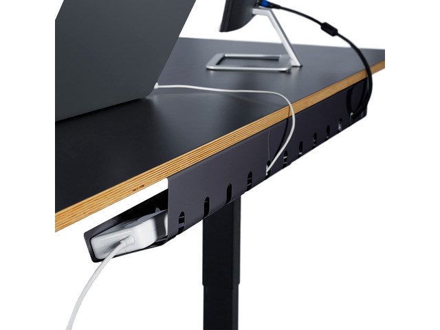 Cable Management Under Desk, Set of 2 - Black Easy under-table mounting keeps cables organized, includes 10 cable ties for a clean and tidy office...