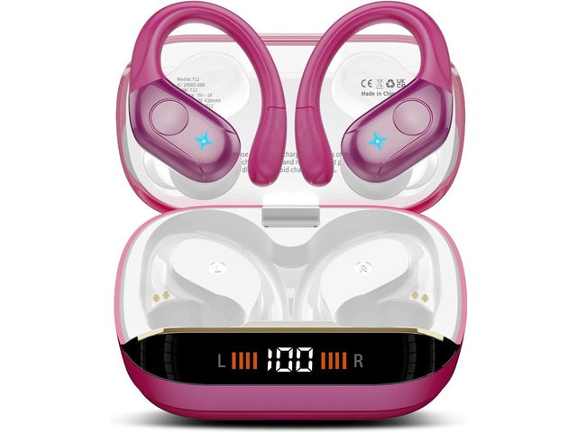 Bluetooth 5.4 Headphones, 75H Sports Wireless Earbuds Bass Stereo Bluetooth Earbuds with ENC Noise Canceling Mic, Wireless Earphones IP7 Waterproof...