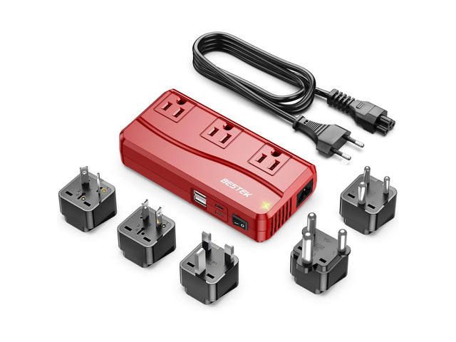 International Power Adapter 300W, 220V to 110V Step Down Travel Voltage Converter with 4-Port USB (2 USB 20W) Including US/AU/EU/UK/India/South...