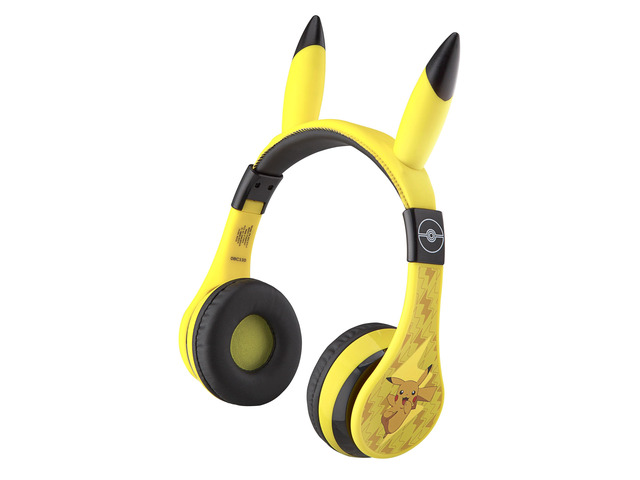 Pokemon Pikachu Bluetooth Kids Headphones with Microphone, Volume Reduced Wireless Headphones for School