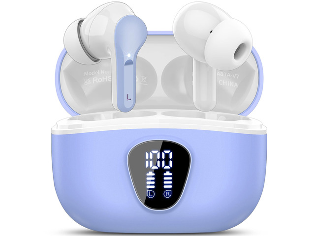 Wireless Earbuds, Bluetooth 5.4 Headphones HiFi Stereo, Bluetooth Earbuds With ENC Noise Cancelling Mic, IP7 Waterproof in Ear Earphones,48H, LED...
