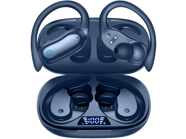 Active Noise Cancelling Ear Buds Wireless Earbuds 96hrs Playback Bluetooth Headphones Dual Battery Display Stereo Bass Earphones with Earhooks...