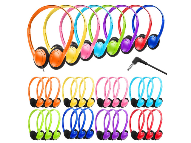 Classroom Headphones Bulk 50 Pack for Kids School Students, Wholesale Wired Earphones Class Set for Children Toddler Boys Girls Teens Adult (HY103,...