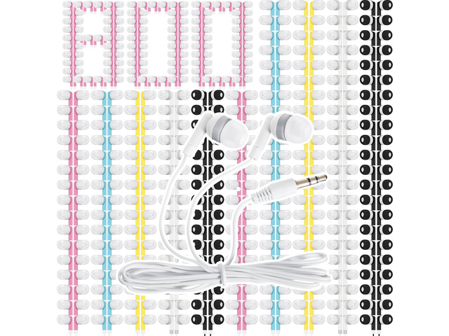 800 Packs Wired Earbuds Bulk, Colorful Colorful Headphones, in Ear Ear Buds, Earphones with 3.5mm Jack, for Laptop Library Supplies, No Microphone
