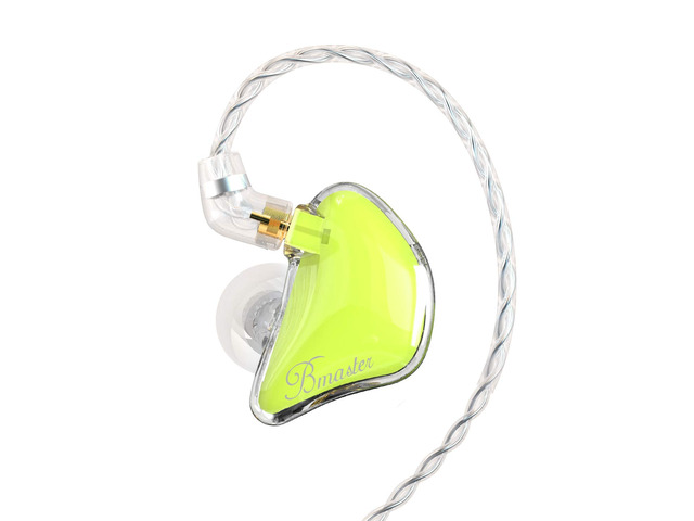 Bmaster Noise Isolating in Ear Monitor Earphones, 1BA+2DD Hybrid Balanced Armature Driver IEM Headphones with Two Detachable MMCX Cables (Yellow)