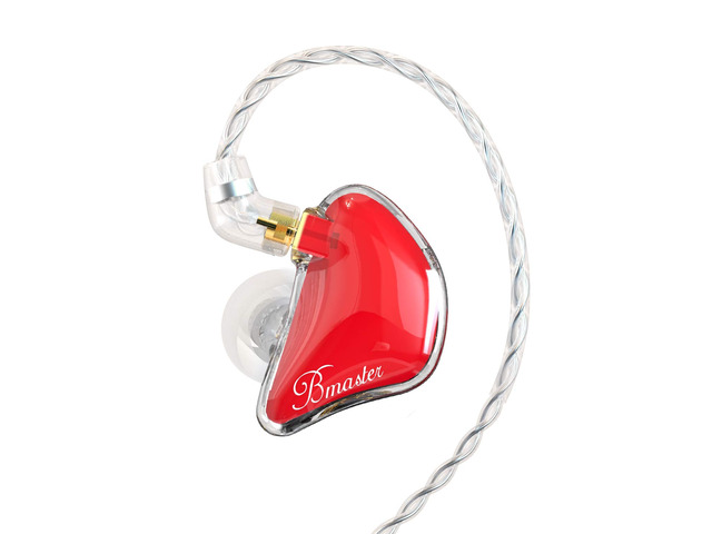 Bmaster in Ear Monitor Musician Headphones Triple Drivers Dynamic Earbuds Sound Isolating Earphones with Two Detachable Audio & Mic Cables (Red)