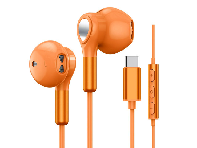USB C Headphone for Samsung S25 FE S24 A16 A17 Wired Earbuds Magnetic in-Ear Type C Earphone with Microphone Volume Control Bass Stereo Noise...