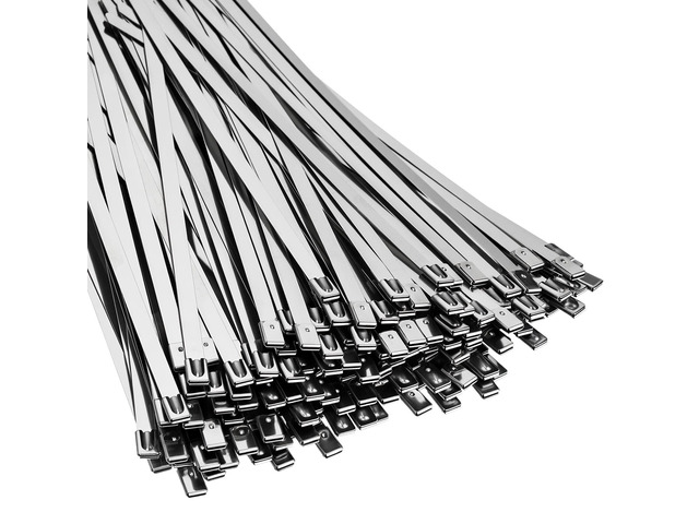 500 Pcs Stainless Steel Zip Ties 304 Metal Cable,0.31 X 11.8 Inch Self Locking 220 Lb Strength, For Exhaust Wrap Fence Workshop Outdoor, Corrosion...