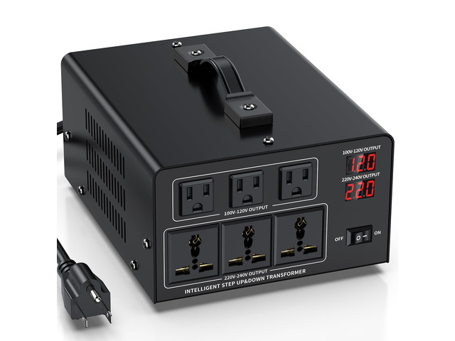 6000W Voltage Converter Transformer Step Up 110V/120V to220V/240V or Step Down 220V to 110V AC Power Converte, Circuit Breaker Protection, 3 US...