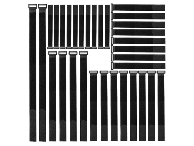 32Pcs Reusable Fastening Cable Straps and Cable Ties with Buckles, Variety Sizes 8'-12'-18'-24'-36', Premium Adjustable Multi-Purpose Hook and Loop...