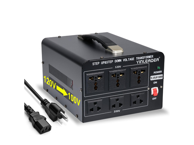 120V to 100V US to Japan Voltage Converter Step Down/Up Transformer Power Converter for Japanese Industrial or High-Power Use in US(5000W)