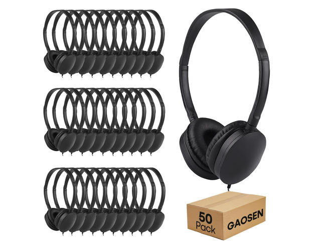 50 Pack Kids Headphones Bulk for Students Schools Classroom,Wholesale Class Set Durable Wired Earphones for Children Toddler Teens Boys Girls and...