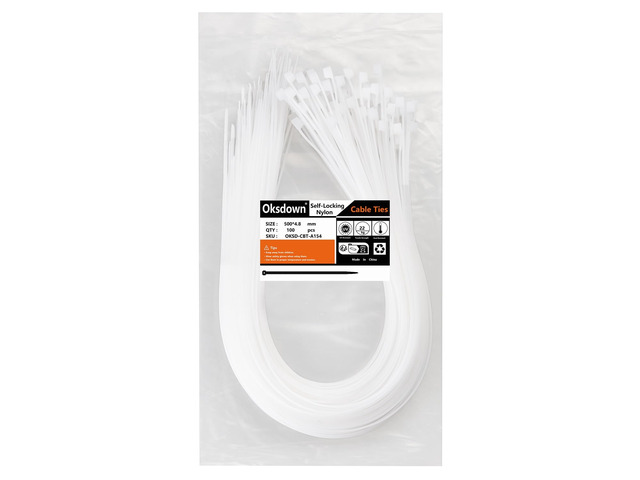 White Zip Ties 20 inch 100 Pack 80lbs Tensile Strength Clear Self Locking Cable Ties UV Resistant Industrial Plastic Wire Ties for Indoor and...