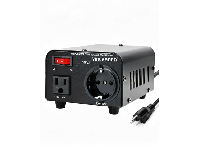 110v to 220v European Voltage Converter Transformer 500W Step Up Converter 110/120 Volt to 220/230/240 Volt or Step Down 220 to 110,[110V US Power...