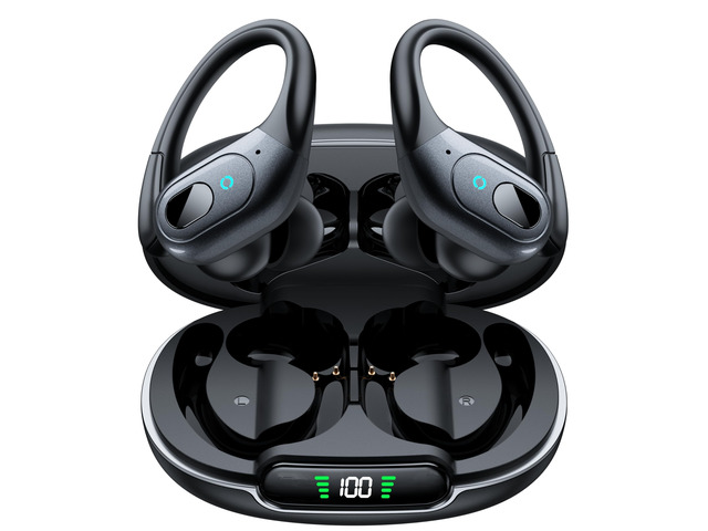 Active Noise Cancelling Earbuds Wireless Bluetooth Headphones Ear Buds 90Hrs Playback Stereo Bass Earphones with Mic Over-Ear Hooks IPX7 Waterproof...
