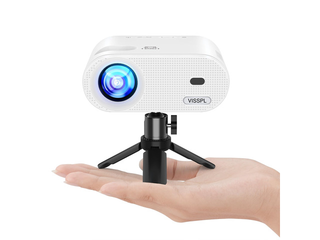 Mini Projector, VISSPL Full HD 1080P Video Projector, Portable Outdoor Projector with Tripod, Kids Gift, Home Theater Movie Phone Projector...