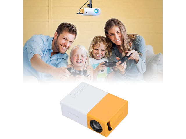 Mini Projector, 1080P Full HD Video Projector, Portable Outdoor Home Theater Movie Projector, Hifi Stereo Speakers, HDMI, USB, AV, Smartphone...