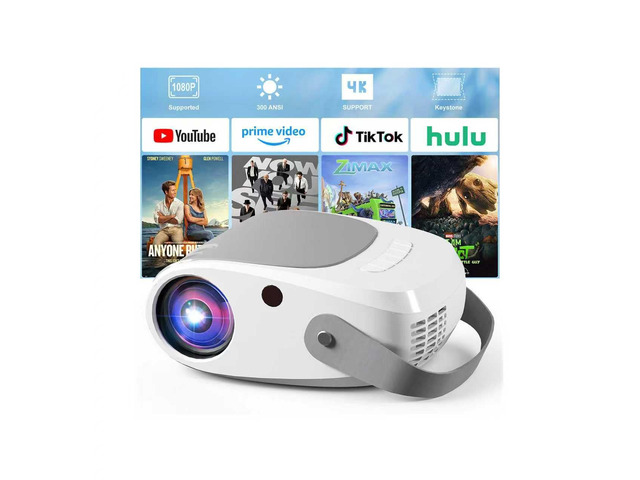Mini Projector,1080P Support Portable Projector for iPhone,200 ANSI Synchronize Smartphone Screen,Home Theater Movie Phone Projector Compatible...