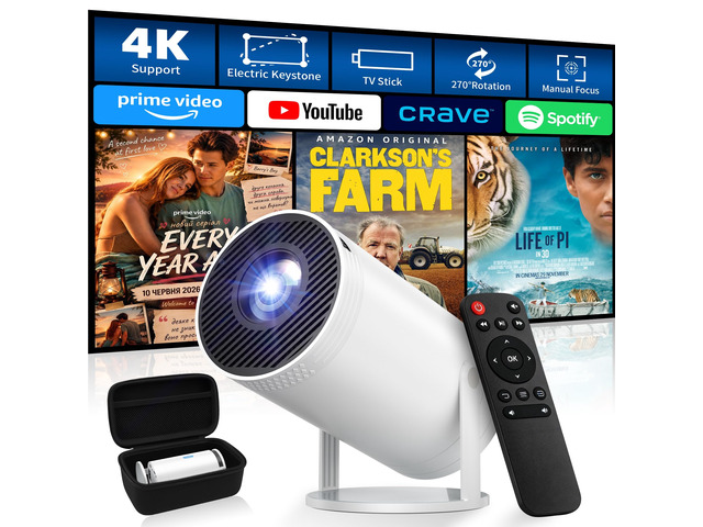 Mini Projector, Native 1080P Portable Projector with Carrying Case 4K Support, Portable Size with Carrying Bag, Outdoor Movie Time, Indoor&...