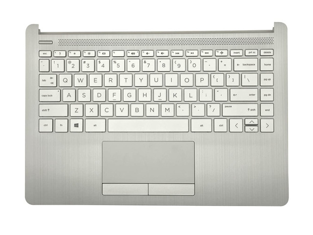 Replacement for HP 14Z-DK 14-DK 14-CF 14S-CF Laptop Upper Case Palmrest Touchpad with Keyboard Assembly L48648-001 6070B1581701 Natural Silver