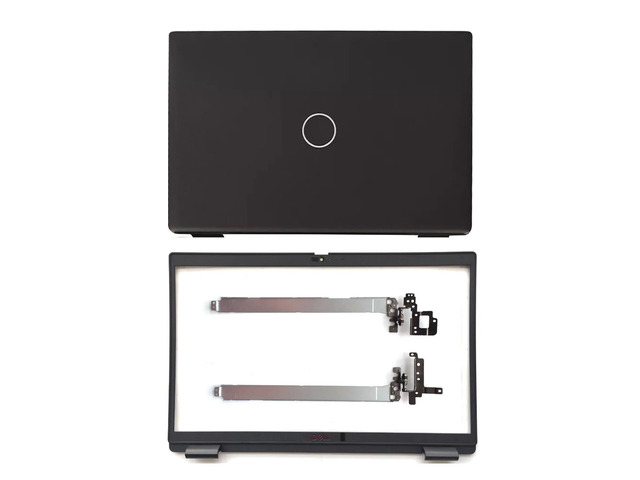 wzqrps Replacement Laptop LCD Back Rear Top Lid Front Bezel with Hinges for Dell Latitude 15 3520 E3520 017XCF 0WXN5F 17XCF WXN5F 04Y37V 4Y37V Black