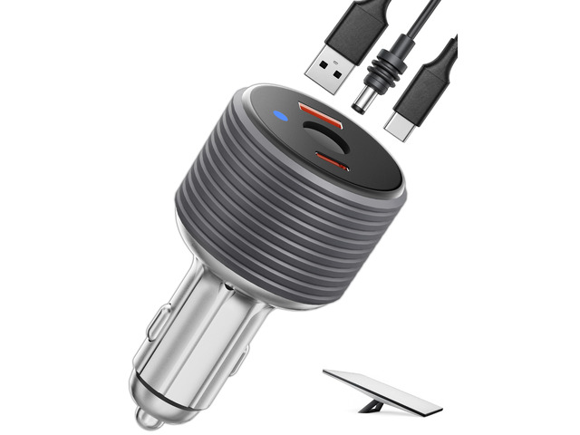 72W Max Stable Voltage Boost Starlink Mini Car Adapter, 3-in-1 Car Charger 12V to 24V DC Boost Converter, Dual USB Ports, Heat-Resistant Aluminum...