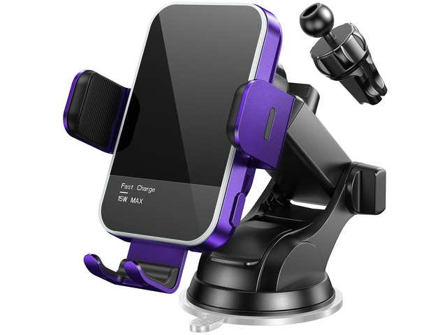 Wireless Car Charger,7 Colored RGB Backlit15W Auto Clamping Car Charger Phone Mount Holder for iPhone 16 15 14 13 12 Mini Pro Max 11, Samsung...