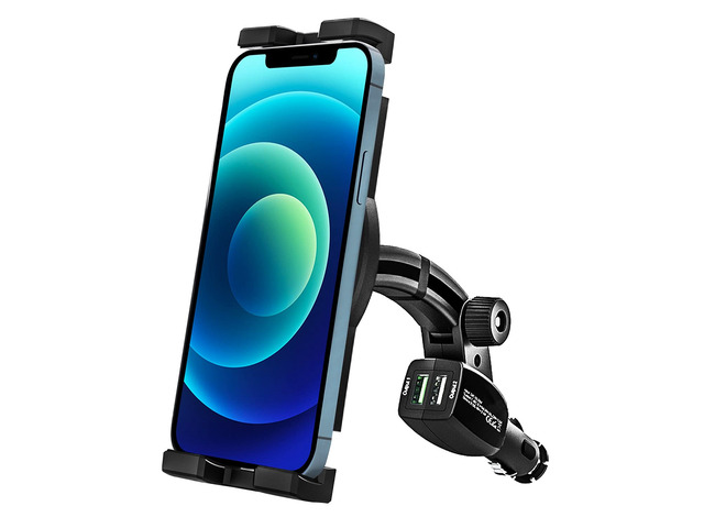 woleyi Cigarette Lighter Car Phone Mount [Dual USB Charger] Fast Charging Cig Lighter Cell Phone Holder, Phone Holders for Your Car for iPhone Air...