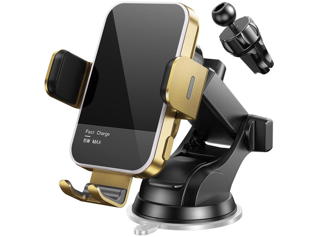 Wireless Car Charger,7 Colored RGB Backlit 15W Auto Clamping Phone Holders for Your Car for iPhone 16 15 14 13 12 Mini Pro Max 11 XR XS X, Samsung...