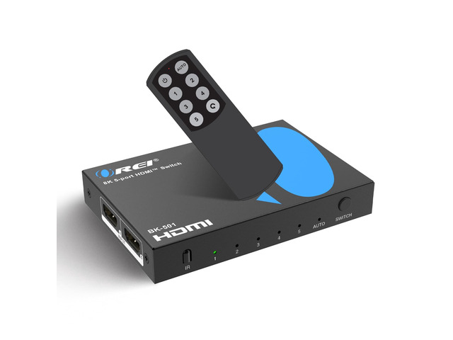 OREI 8K@60Hz 4K@120Hz HDMI 2.1 Switch 5 in 1 Out 48Gbps, HDR10+ W/Remote Hdmi Switch with remote, 4K@240Hz with DSC, VRR, ALLM, QFT, CEC,...