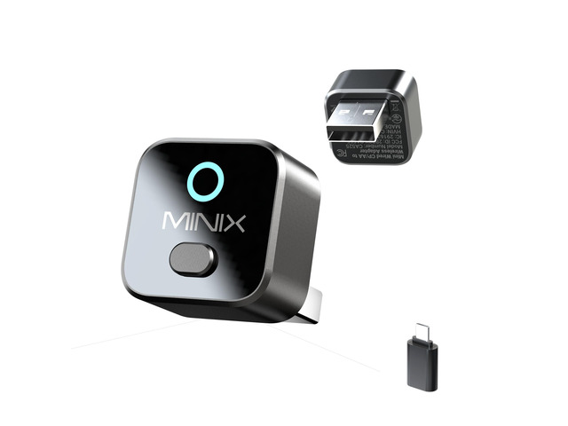 MINIX 2-in1 Wireless CarPlay Adapter for Apple & Android Auto wire to wireless,WiFi 6 & Bluetooth 5.4,Low Latency, Auto Reconnect, Plug & Play,...