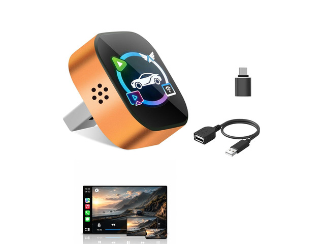 4 in 1 Wireless CarPlay Adapter, Cars Screen Mirroring Play Adapter Device For iPhone & Android to Play Movies/TV on Vehicle Screen, Support...