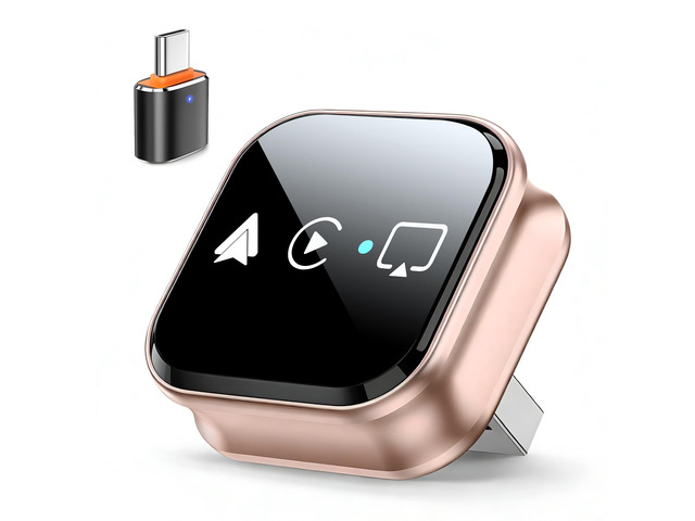 4-in-1 Wireless CarPlay Adapter & Android Auto Wireless Adapter, Converts Wired to Wireless CarPlay Dongle with AirPlay & Miracast Screen...