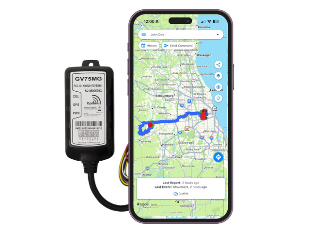 Optimus GV75MG Waterproof Wired GPS Tracker for Vehicles and Assets
