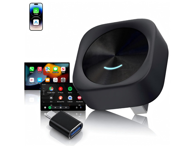 Wireless CarPlay & Android Auto Adapter, Convert Wired to Wireless Fast Auto Reconnect, Plug & Play for Factory Wired CarPlay Vehicles,...