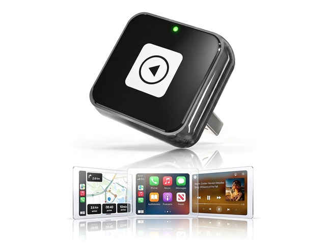 Wireless CarPlay Adapter for Apple iPhone & Android Auto Dongle Mini USB Bluetooth Car Adapter, Wired to Wireless, Fast Auto-Connect, Easy Setup...