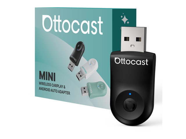 OTTOCAST Mini Dongle Wireless CarPlay Adapter for iPhone & Android Auto Adapter 2-in-1 Convert Wired to Wireless Apple Car Play, Plug & Play,...