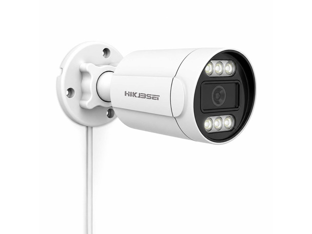 HIKJBSET 5MP PoE IP Bullet Security Camera Outdoors, 2.8MM 108° Wide Angle 100ft Night Vision,Two-Way Audio, IP67 Waterproof, ONVIF Compatible...