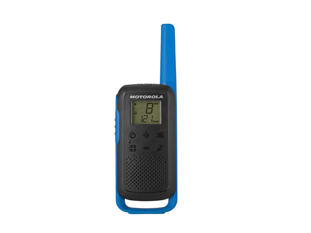 Motorola Solutions, Portable FRS, T270, Talkabout, Two-Way Radios, Rechargeable, 22 Channel, 25 Mile, Black W/Blue, 2 Pack