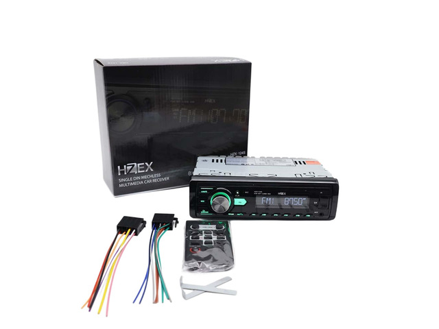 HZEX Car Stereo with Bluetooth and Subwoofer Outputs, Single Din Car Radio, Digital Media Audio Receiver Head-Unit, Fast Charging USB Ports and...