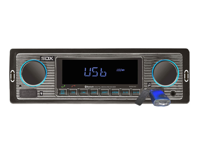 SDX Audio Bluetooth Radio Receiver, MP3 Player with USB Charger, MP3/USB, Aux-in, Built-in Microphone Hands-free, Multi Color Illumination Digital...